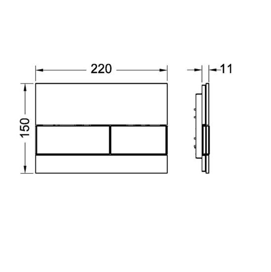 Кнопка смыва TECE Square 9240800 стеклянная, клавиши белые