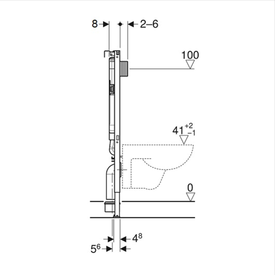 Инсталляция для унитаза Geberit Duofix Alpha 458.175.00.1 с кнопкой 115.040.21.5