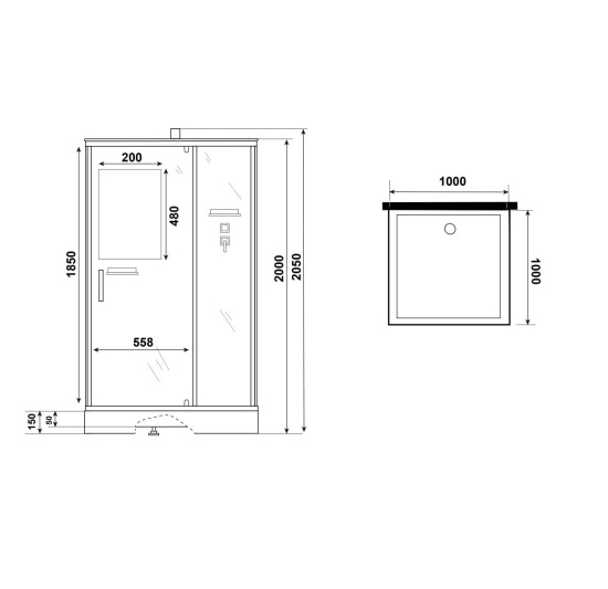 Душевая кабина Niagara Standart ST100/15Q/BL/BK