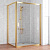 Душевой уголок Vegas Glass ZP+ZPV 140*100 09 01 профиль золото, стекло прозрачное