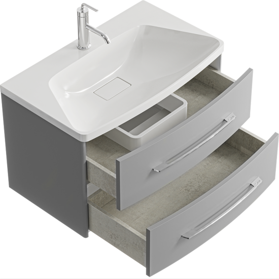 Тумба с раковиной Aqwella 5 stars Neringa 80 серый туман
