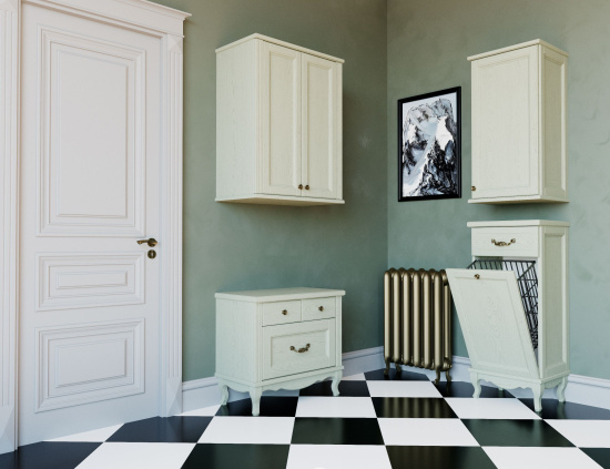 Шкаф ValenHouse Лиора 40 слоновая кость, фурнитура бронза