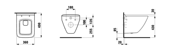Унитаз подвесной Laufen Palace 8.2070.3.000.000.1 укороченный