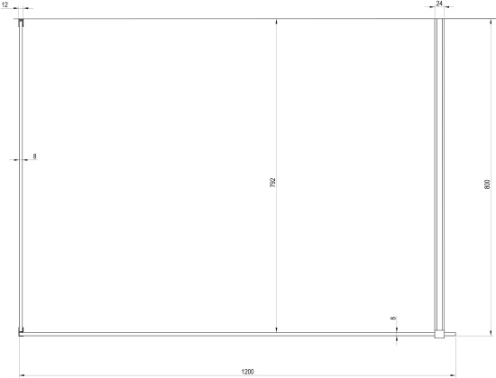 Душевая перегородка Ravak Walk-In Corner 120х80 + кронштейн 80 см, хром