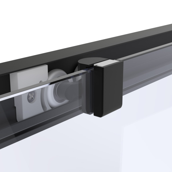 Шторка на ванну Vegas Glass  ZV Protec 160 02М Moru, профиль черный матовый, стекло Moru