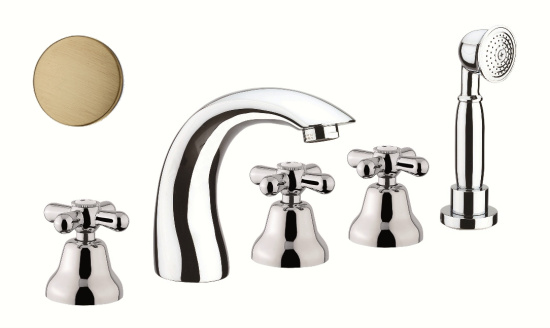 Смеситель на борт ванны Fiore Margot 26CR0608, хром