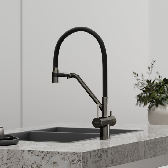 Смеситель для кухни Sancos Dora SC4003GG, вороненая сталь