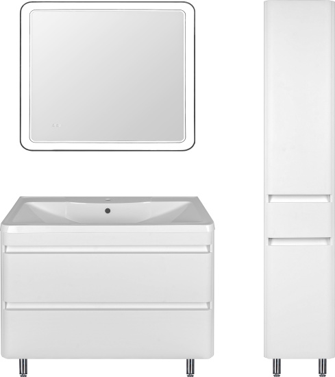 Мебель для ванной Style Line Атлантика 100 Люкс Plus, напольная, белая