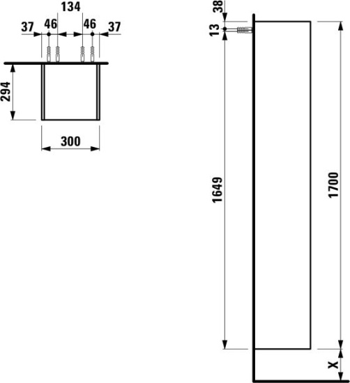 Пенал Laufen Space 4.1090.0.160.103.1 темный вяз