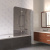 Шторка на ванну Vegas Glass E2V LUX 120 08 07 R, профиль глянцевый хром, стекло графит