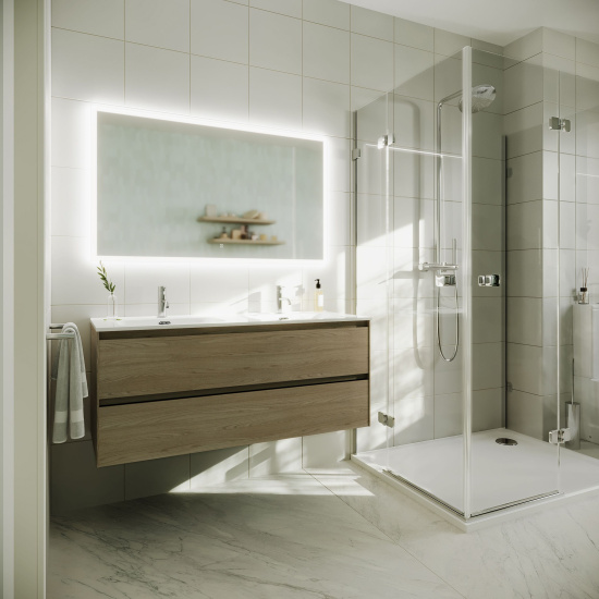 Мебель для ванной Sancos Cento 120 двойная, карпатская ель