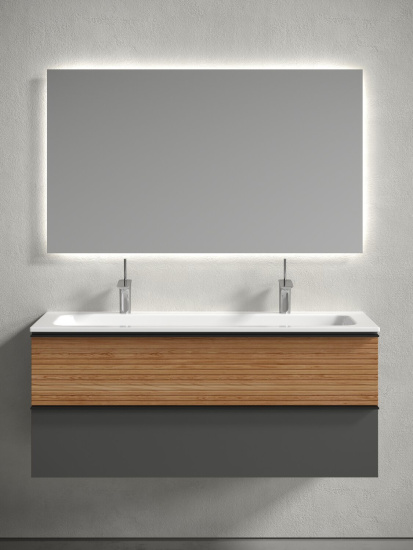 Тумба с раковиной Sancos Delta 120 дуб красный/графит, DL120GR