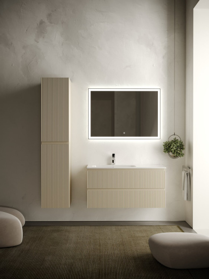 Тумба с раковиной Sancos Snob R 100 Beige Soft левая SNR100LCE, подвесная
