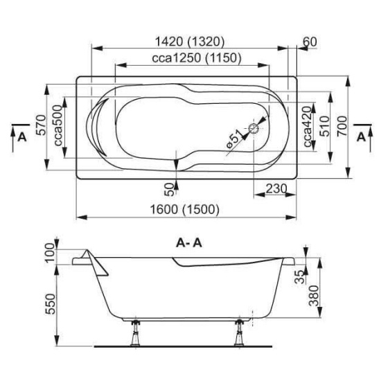 Акриловая ванна Vagnerplast Nimfa 150x70
