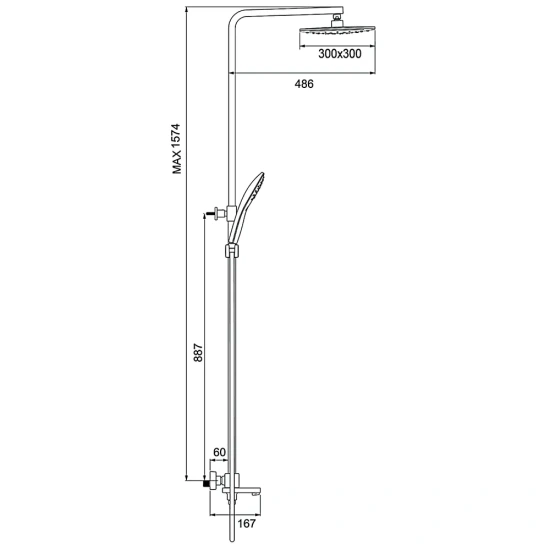 Душевая стойка Gappo G2418-40 термостат