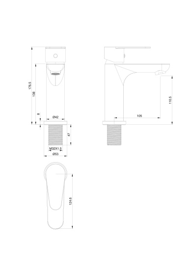 Смеситель для раковины Wonzon & Woghand Alfa WW-A40202-MB
