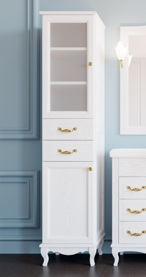 Пенал ValenHouse Эллина 40 L белый, фурнитура золото