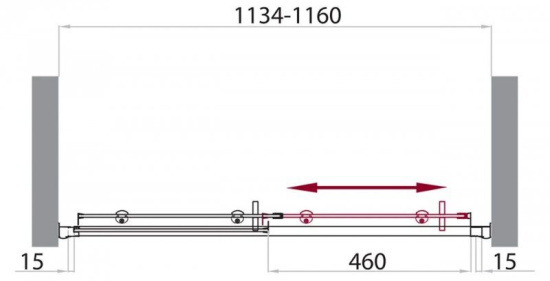 Душевая дверь в нишу BelBagno Uno-BF-1-150-P-Cr