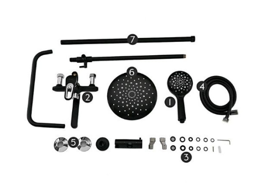 Душевая стойка Frap H49-6 F2449-6 черная/хром