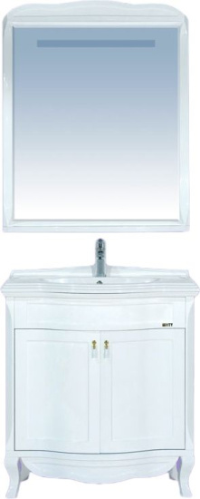 Зеркало Misty Дайна 85 белое, с подсветкой