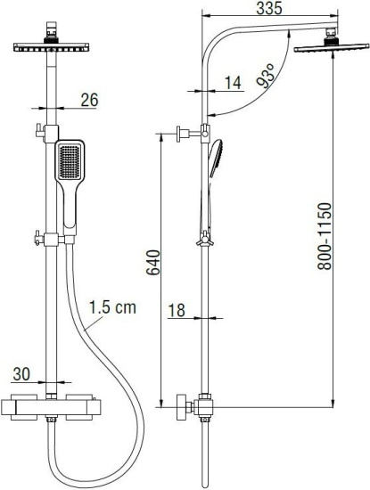 Душевая стойка SMARTsant Квадро SM1212AA
