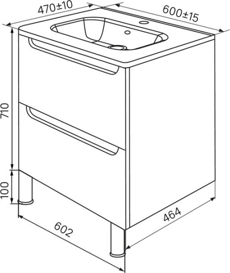 Тумба с раковиной Iddis Edifice 60 напольная