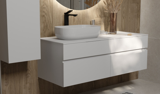 Мебель для ванной Raval Decent 120 белая глянцевая