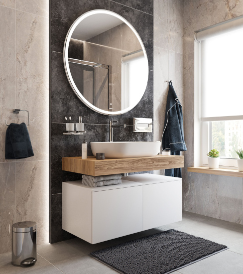 Мебель для ванной с раковиной Duravit Luv 60: столешница 100, дуб французский, без отверстий + 2 тумбы 50