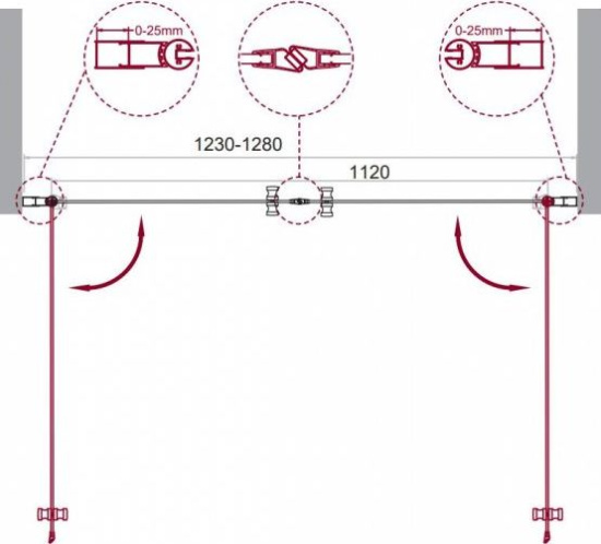 Душевая дверь в нишу BelBagno Etna B-2-130-C-Cr