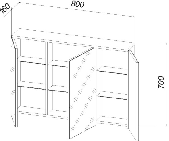 Зеркало-шкаф Бриклаер Фостер 80 дуб золотой, с подсветкой
