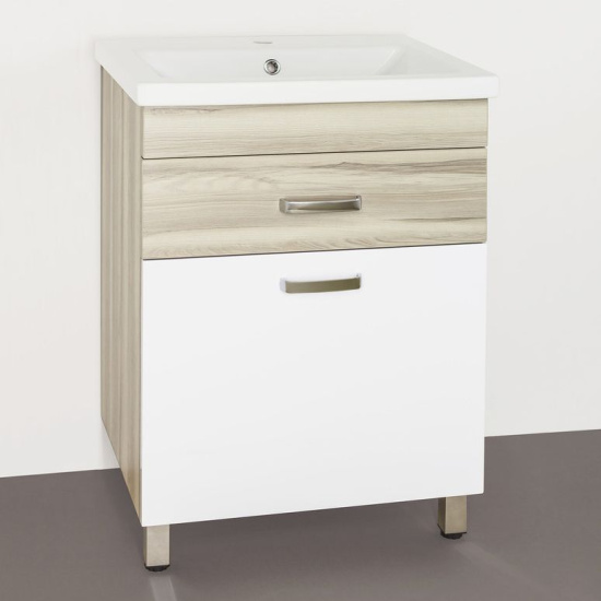 Мебель для ванной Style Line Ориноко 60 с бельевой корзиной, белая, ориноко