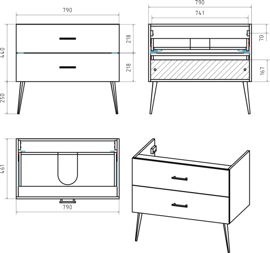 Мебель для ванной Misty Маргарет 80