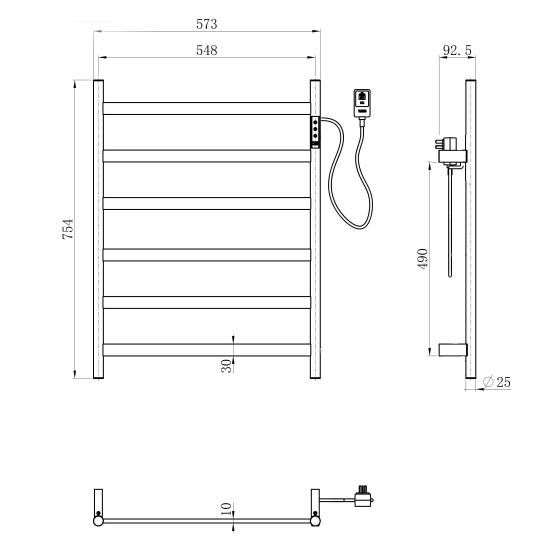 Полотенцесушитель электрический Wonzon & Woghand Essen WW-A405-MB