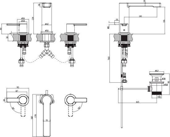 Смеситель для раковины Villeroy & Boch Architectura TVW10310811061