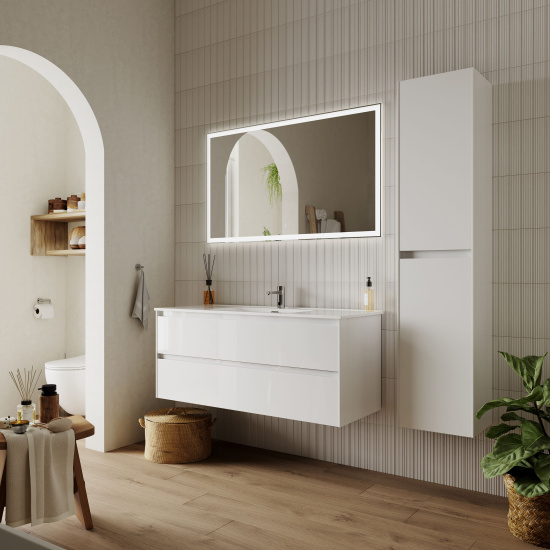 Тумба с раковиной Sancos Cento 120 белый глянец