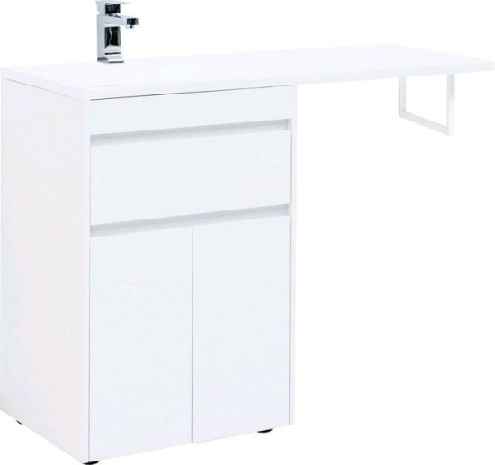 Тумба с раковиной Aquanet Токио 120 L белая напольная, 1 ящик, 2 дверцы