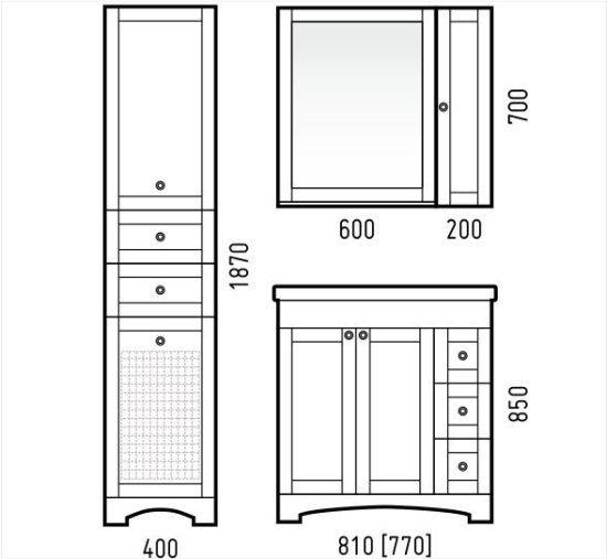 Тумба с раковиной Corozo Техас 80