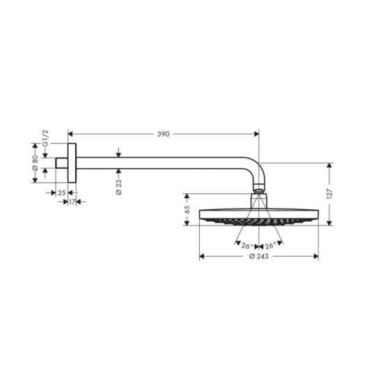 Душевая система Hansgrohe Raindance Select S 240 2jet 26466000+26630000+27506000+15708000+01800180