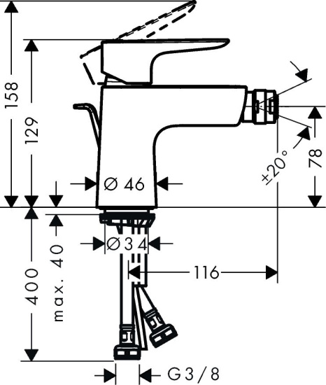 Смеситель для биде Hansgrohe Talis E 71720340