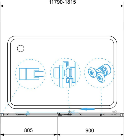 Шторка на ванну RGW Screens SC-043 1800х1500 профиль хром, стекло прозрачное