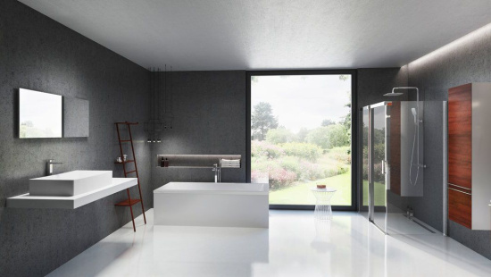 Пенал Ravak Clear белый/вишня L