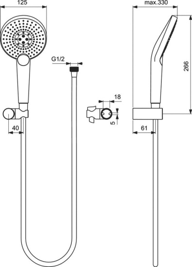 Душевой комплект Ideal Standard Ceraplan S1002AA