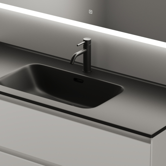 Тумба с раковиной Sancos Cento 120 с черной раковиной