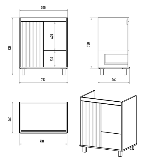 Тумба с раковиной Brevita Risacca Pistachio 70