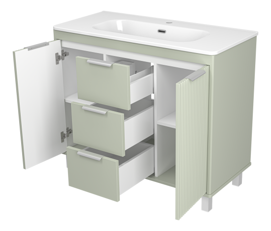 Тумба с раковиной Brevita Risacca Pistachio 100