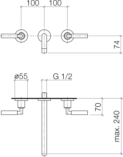 Смеситель для раковины Dorn Bracht Tara 36717882-33 черный матовый, без внутренней части