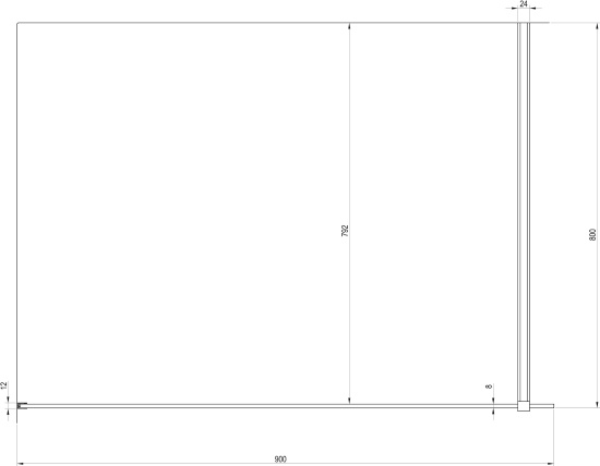 Душевая перегородка Ravak Walk-In Wall 90 + кронштейн 80 см, черный