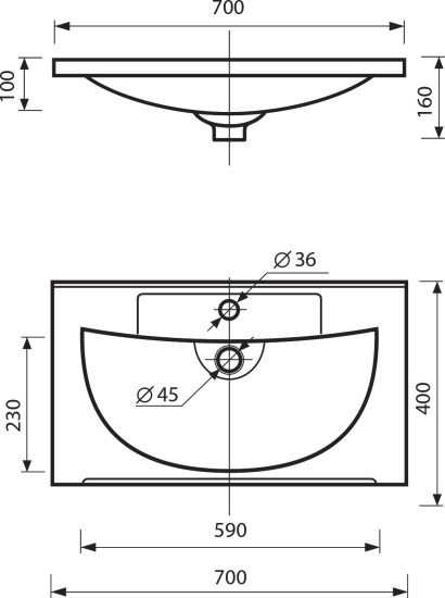 Тумба с раковиной Misty Марта 70 напольная, белая глянцевая