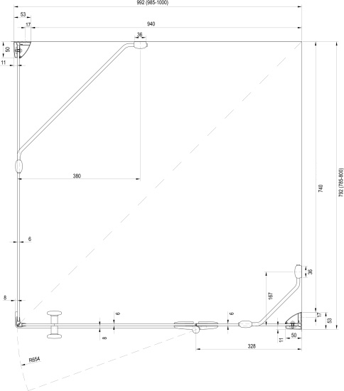 Душевой уголок Ravak SMSD2 100х80 B R Transparent, профиль хром