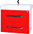 Тумба с раковиной Bellezza Рокко 50 подвесная красная 2 ящика